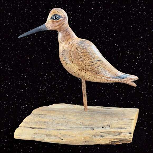 Vintage Carved Large Bird On A Driftwood Stand Signed Geo Porter Wis C420 Figure - Picture 10 of 14